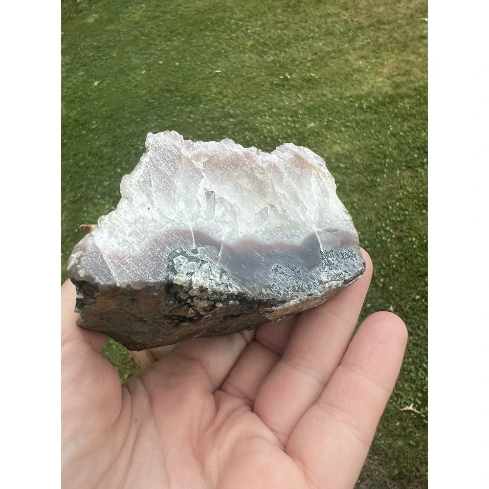 Hand Carved Gemstone Cockatoo Bird Figurine on Amethyst Geode Base 6